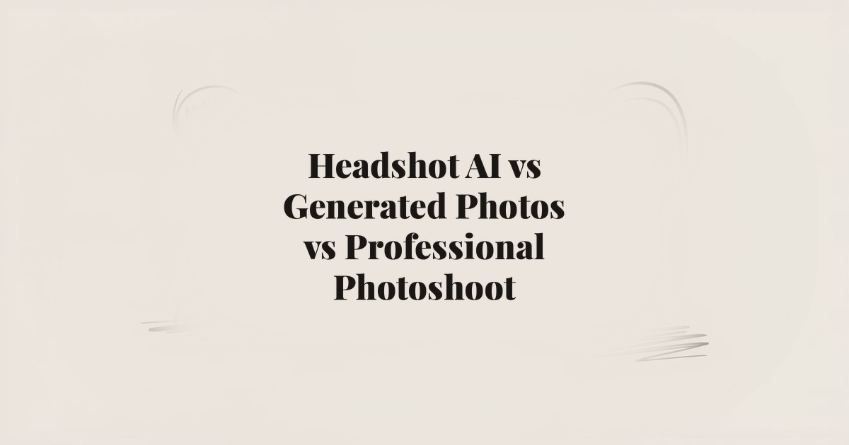 Headshot AI vs Generated Photos vs Professional Photoshoot: Cost & Quality Comparison