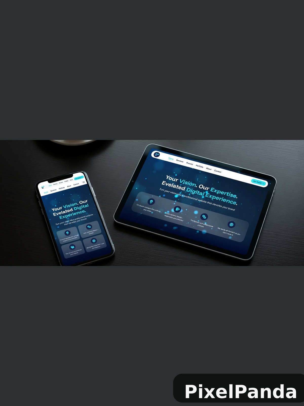 Phone and tablet displaying responsive digital experience website
