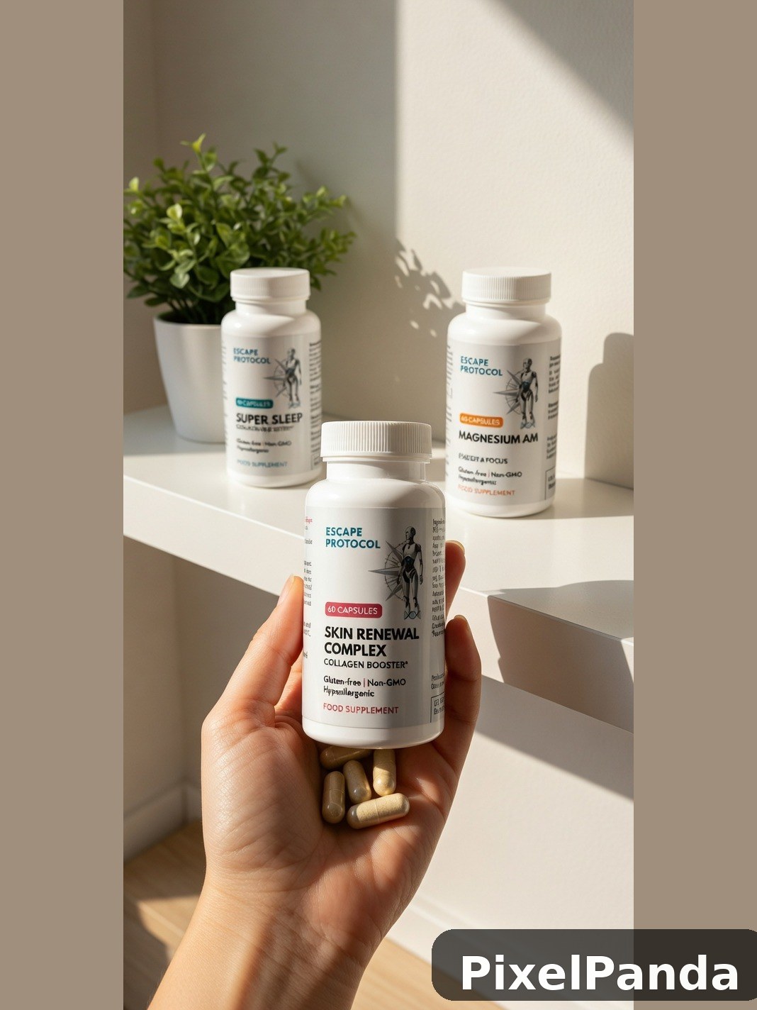 Wellness Shelf Display — Made with PixelPanda