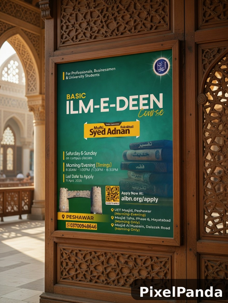 Mosque Notice Board — Made with PixelPanda