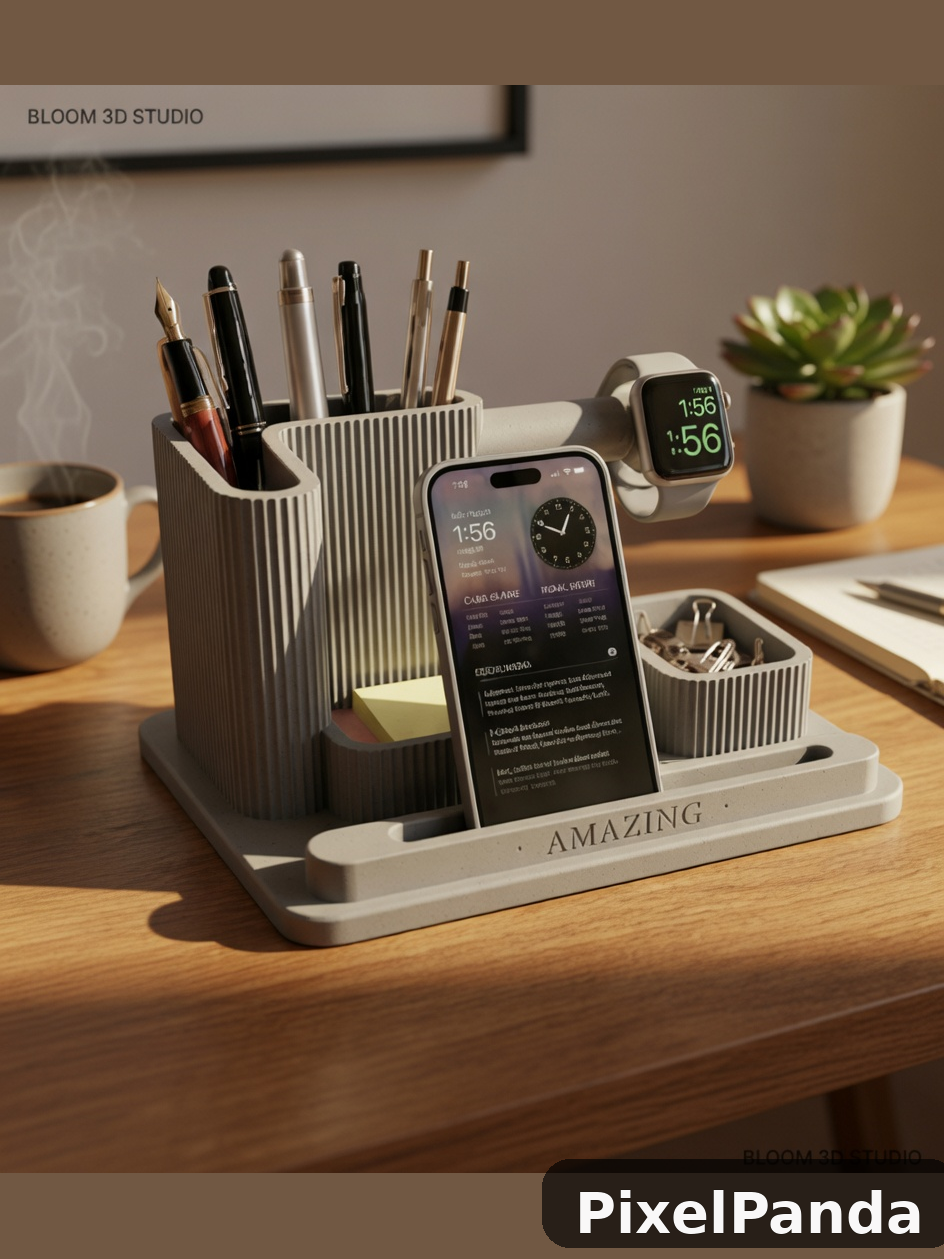 Morning Desk Setup — Made with PixelPanda