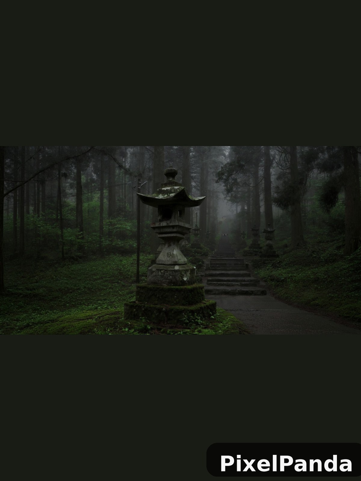 Misty Temple Path — Made with PixelPanda