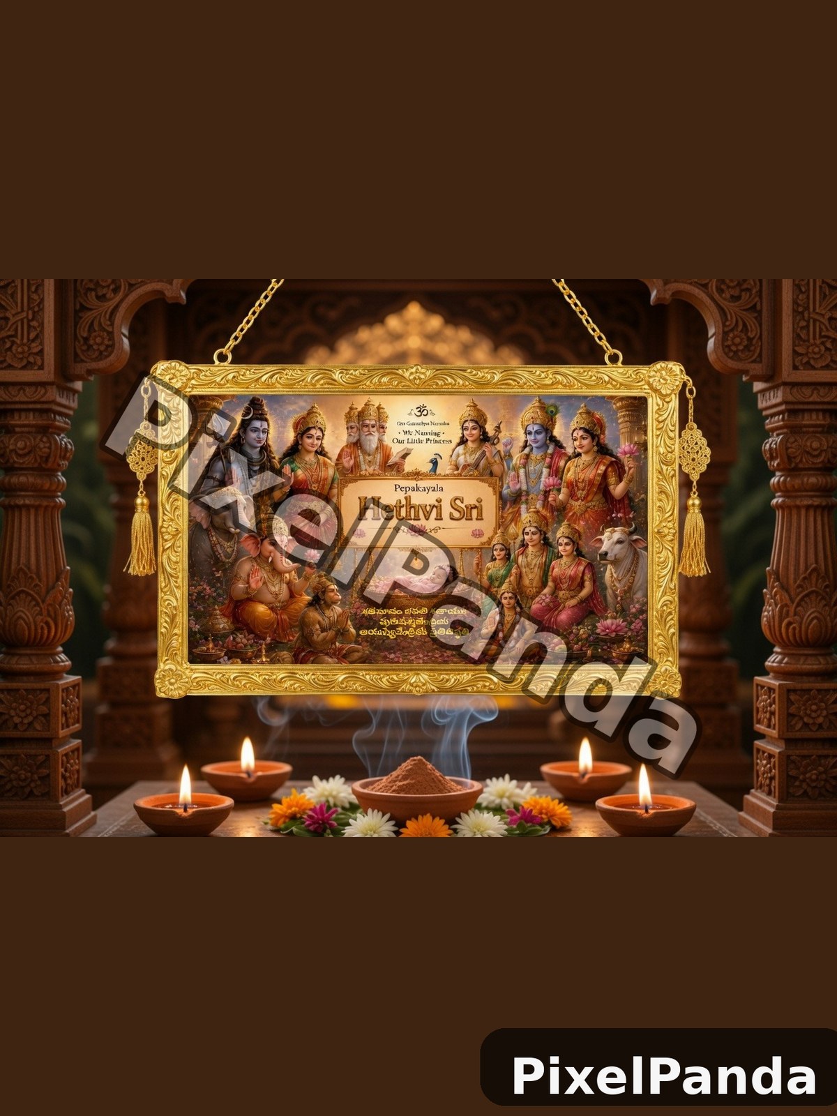 Home Puja Corner — Made with PixelPanda