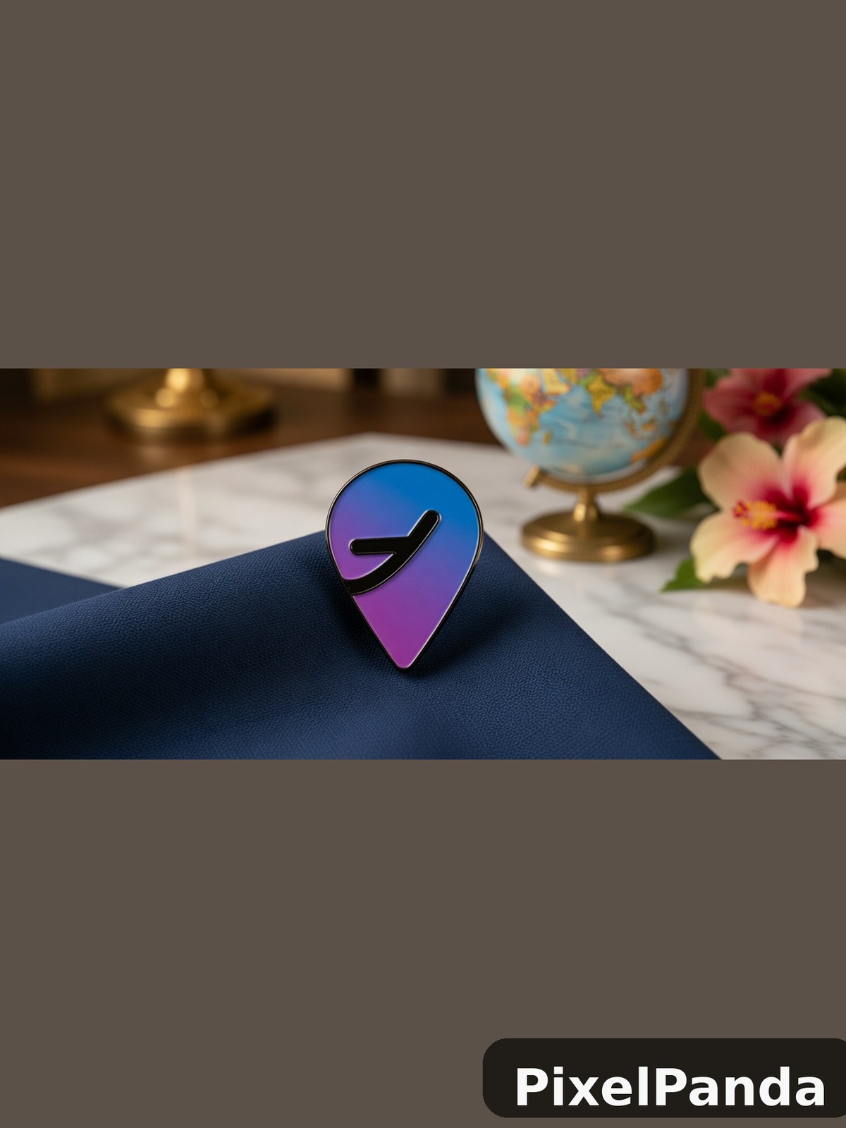 Passport & Globe — Made with PixelPanda
