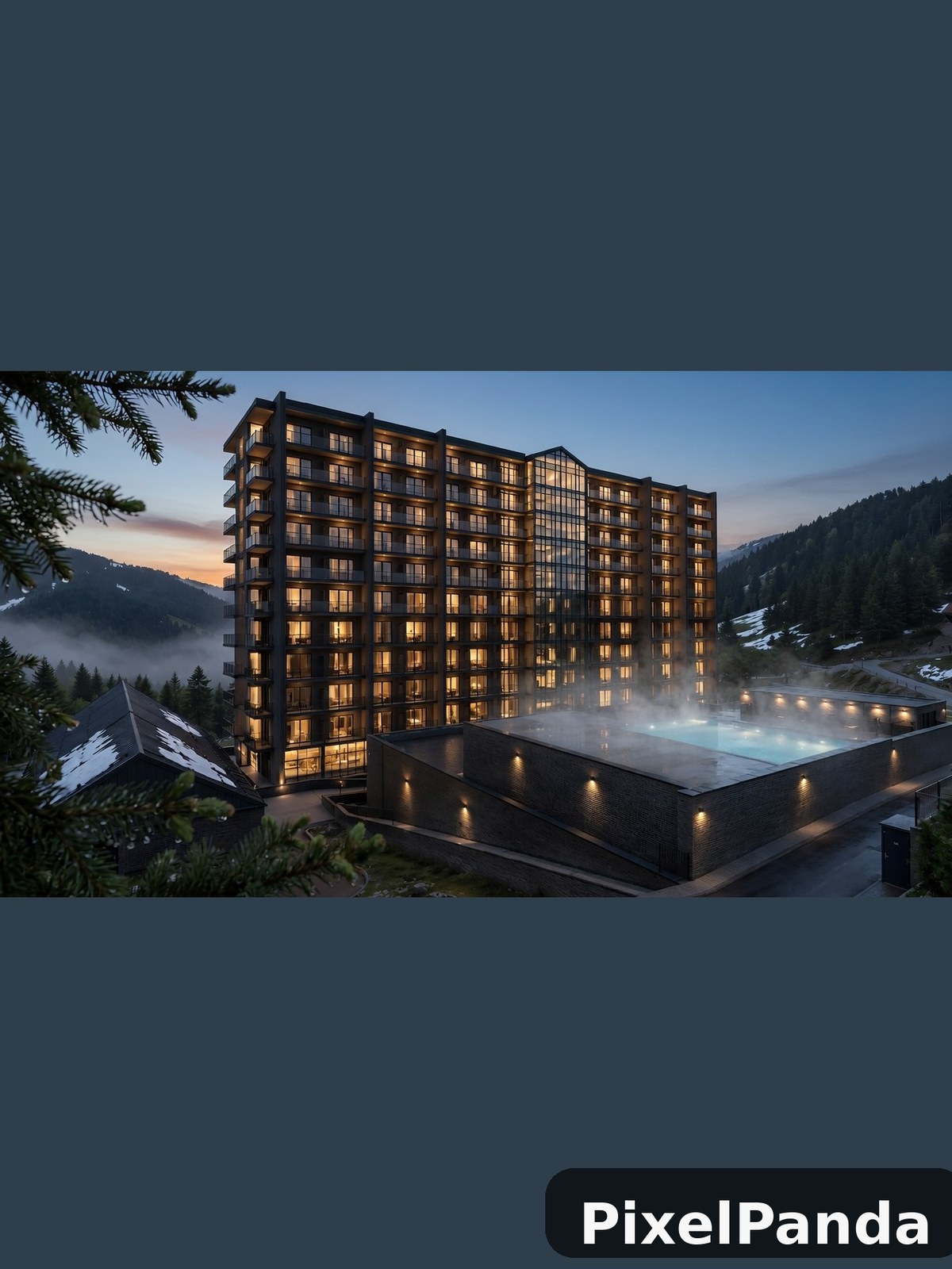 Pool Deck Evening — Made with PixelPanda