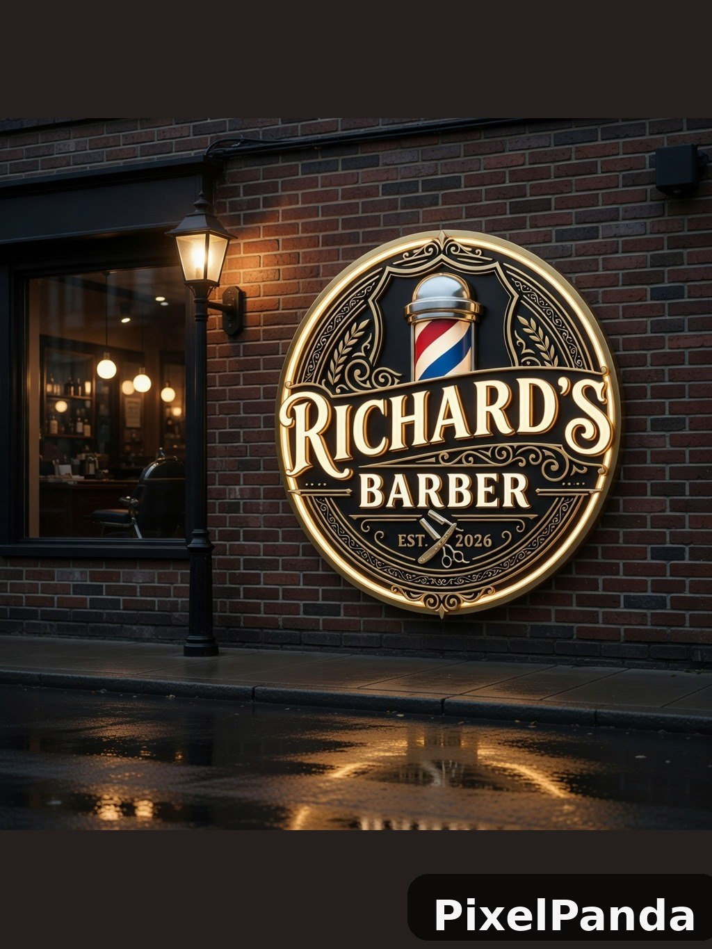 Storefront Night Scene — Made with PixelPanda