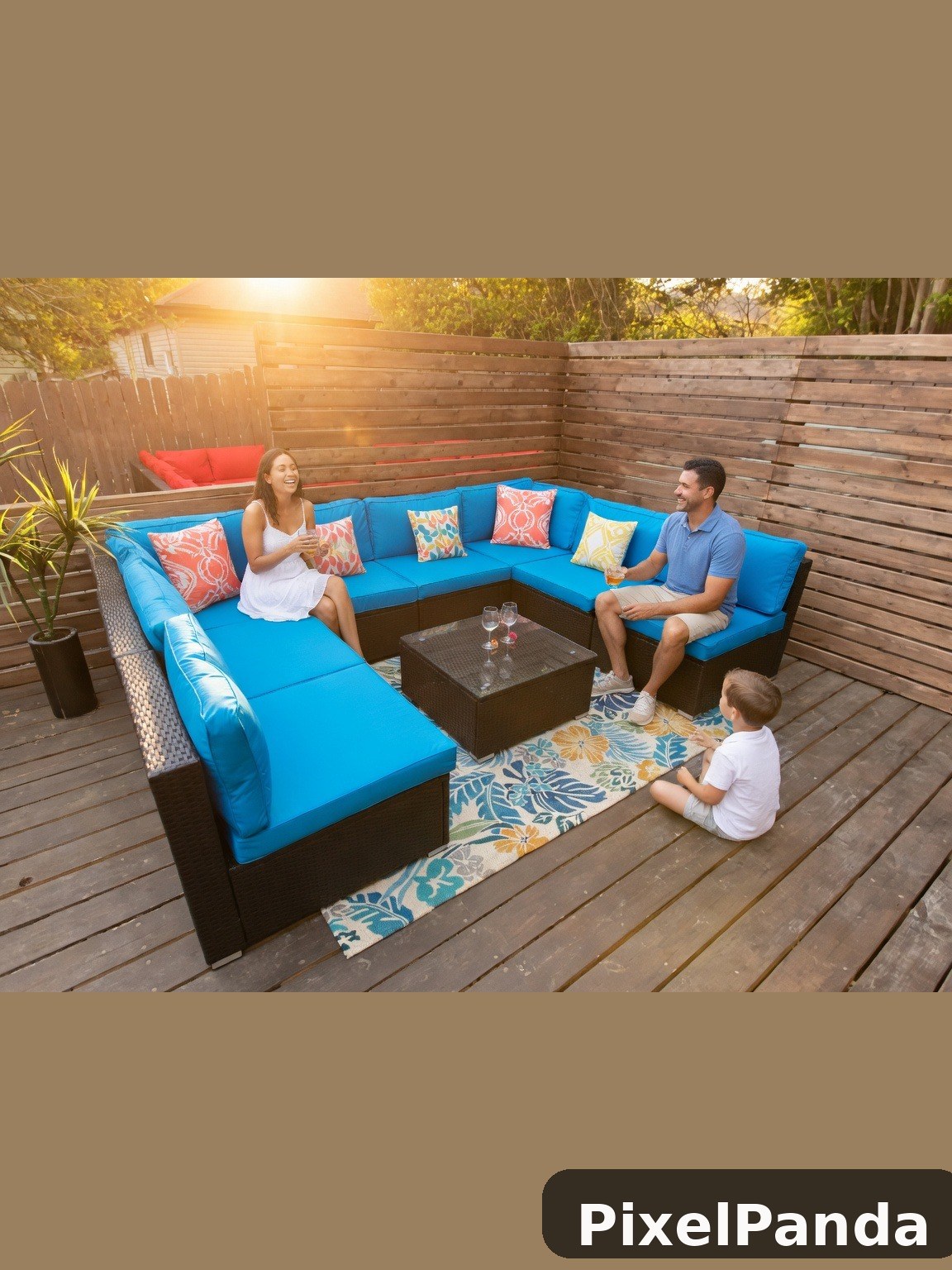 Backyard Family Gathering — Made with PixelPanda
