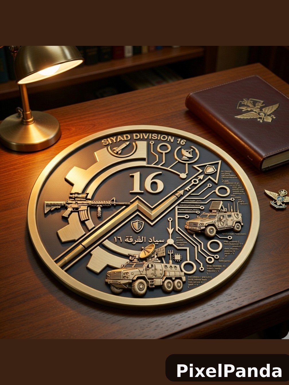 Officer's Desk Display — Made with PixelPanda