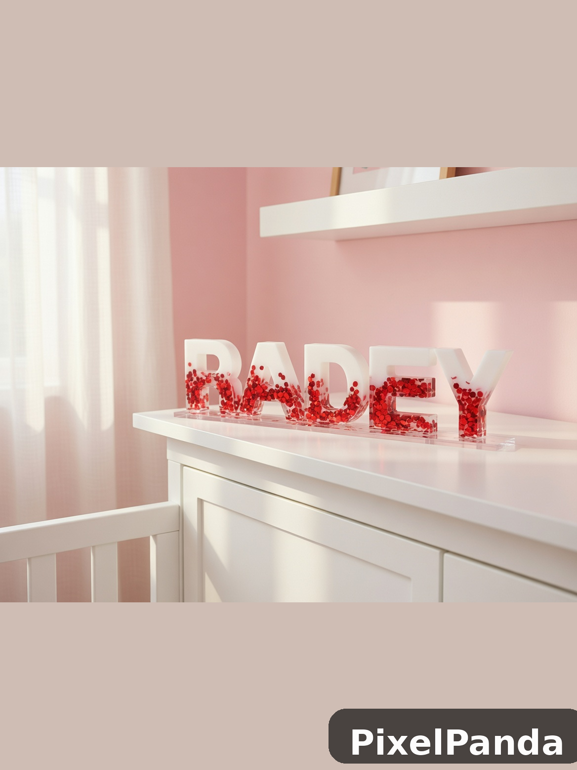 Modern Nursery Shelf — Made with PixelPanda