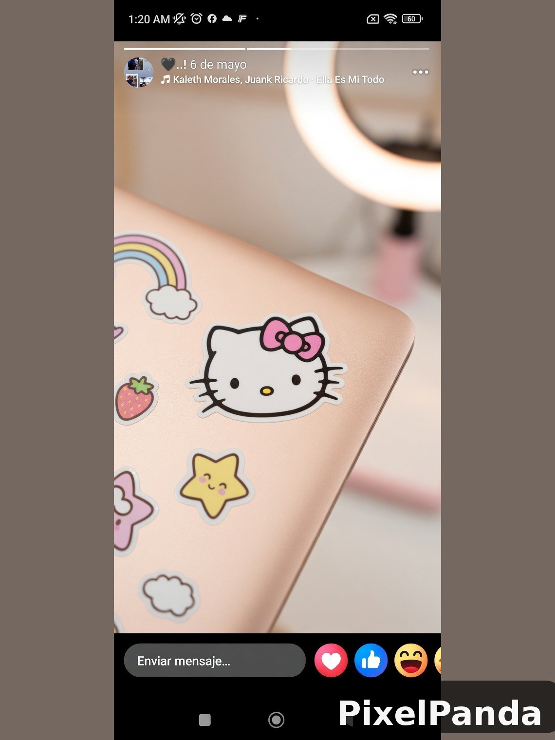 Hello Kitty temporary tattoos on skin with rainbow and stars