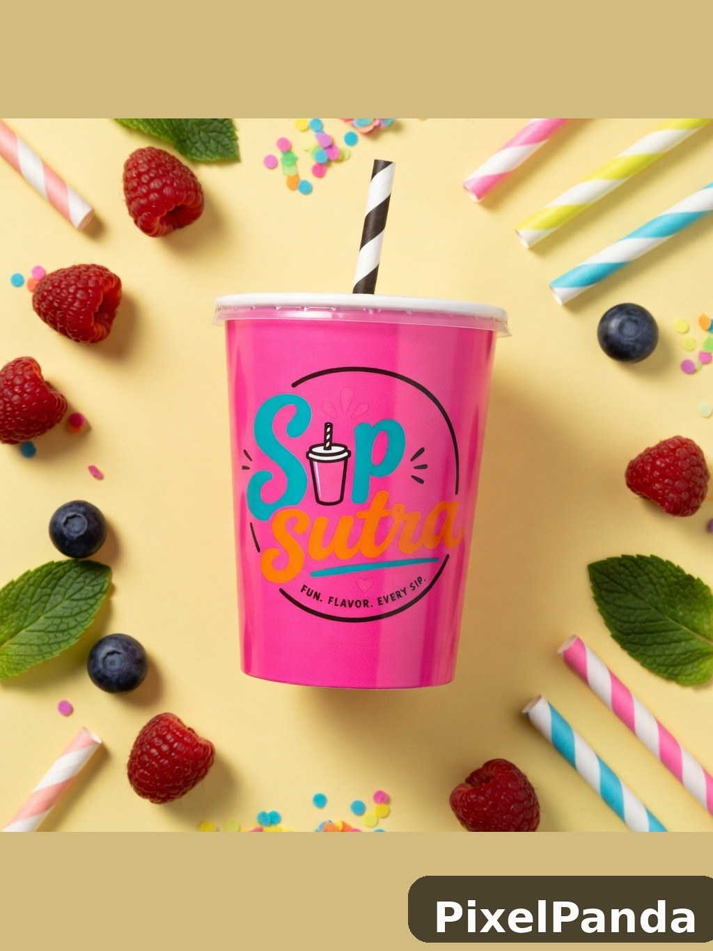 Colorful Flat Lay — Made with PixelPanda