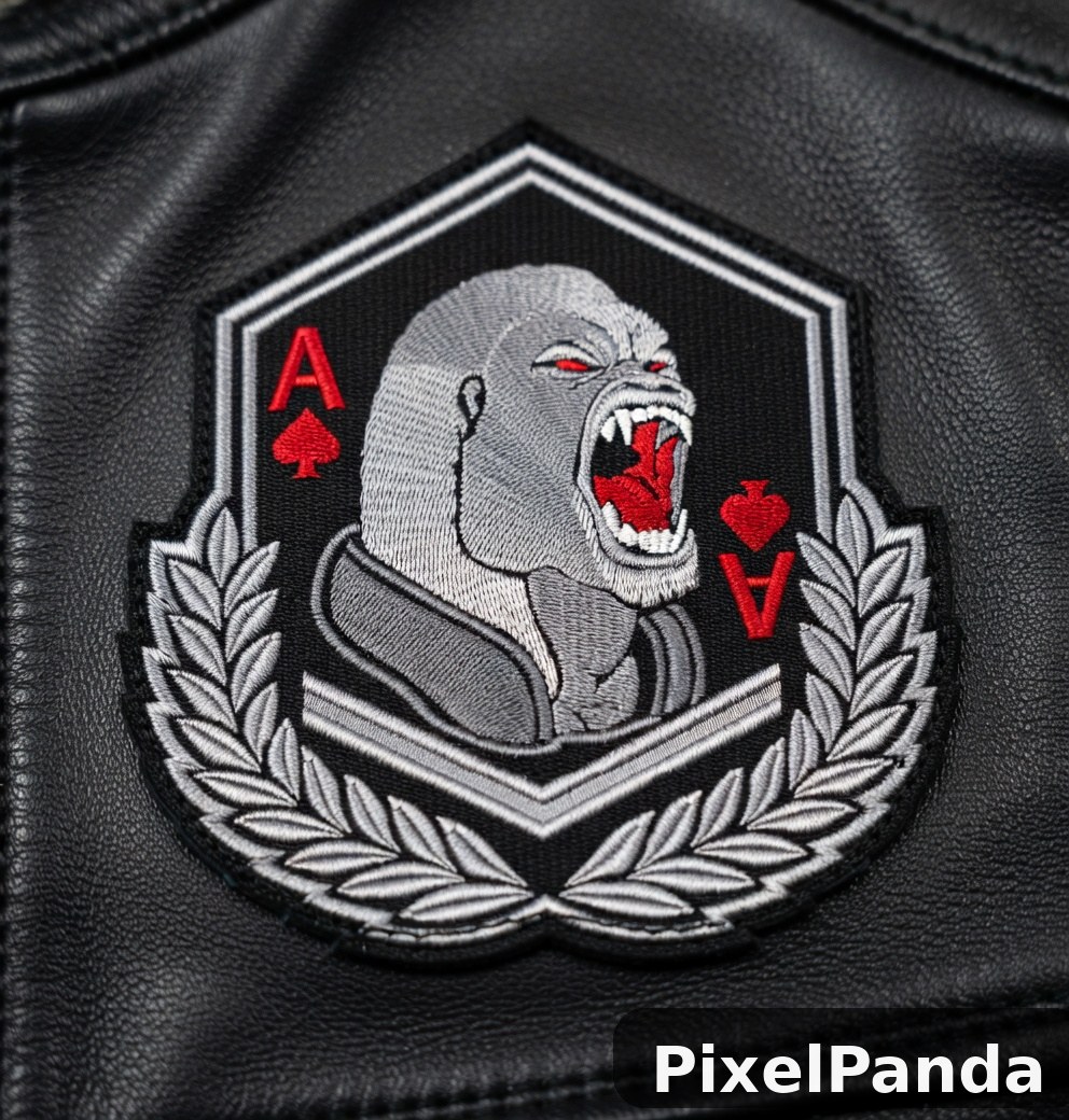Motorcycle Jacket Detail — Made with PixelPanda