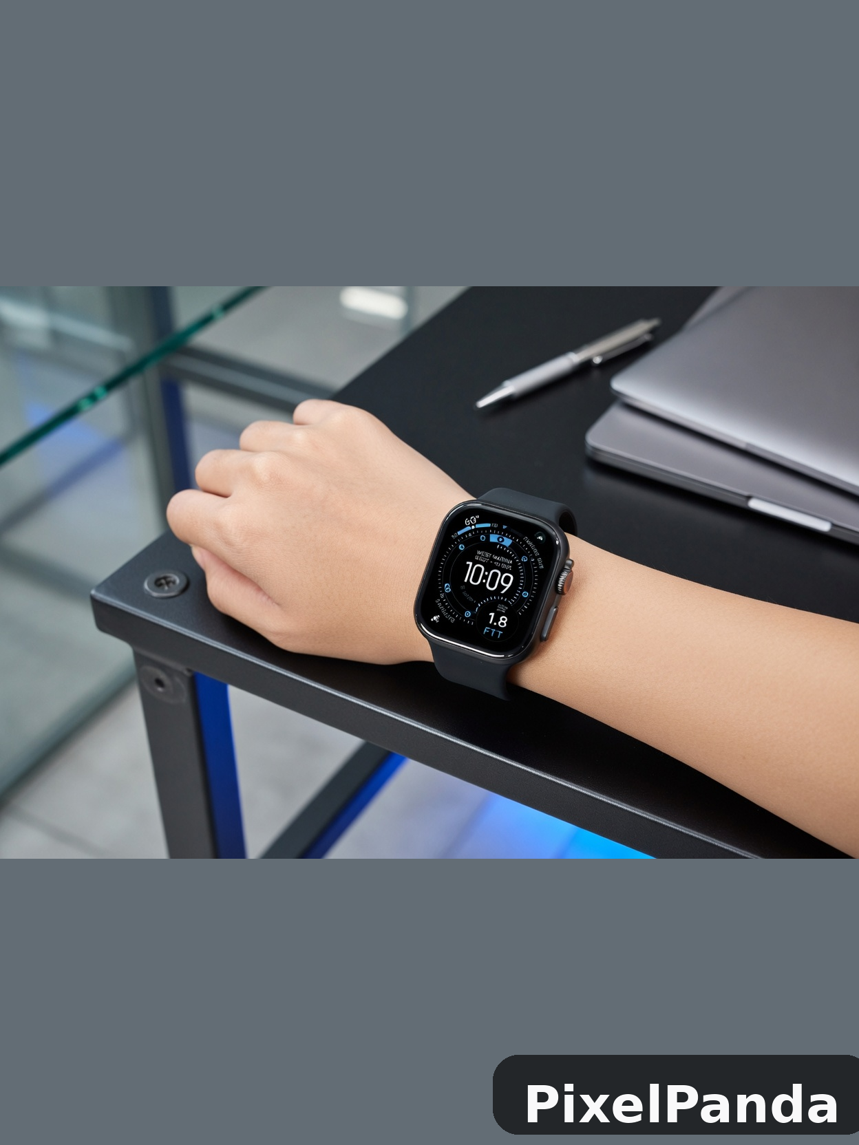 Tech Desk Workspace — Made with PixelPanda