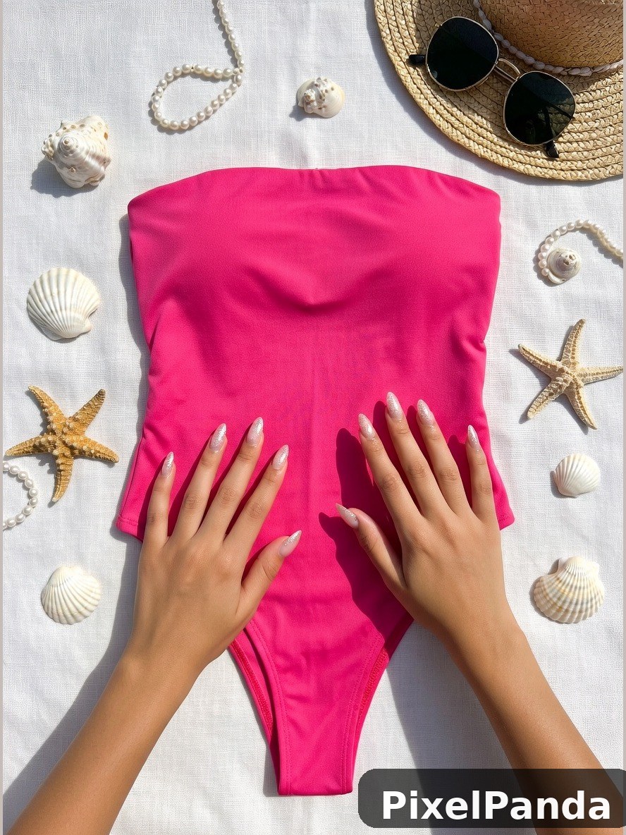 Poolside Flat Lay — Made with PixelPanda