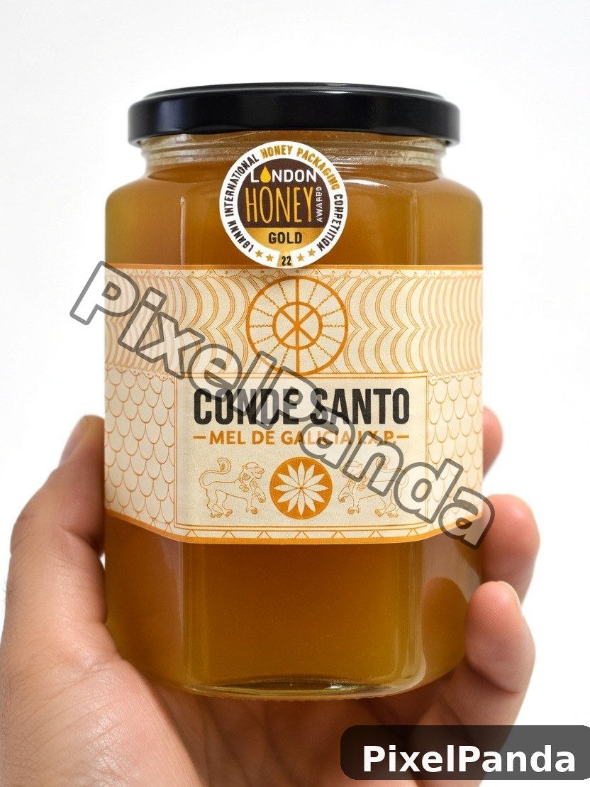Close-Up Label Detail — Made with PixelPanda