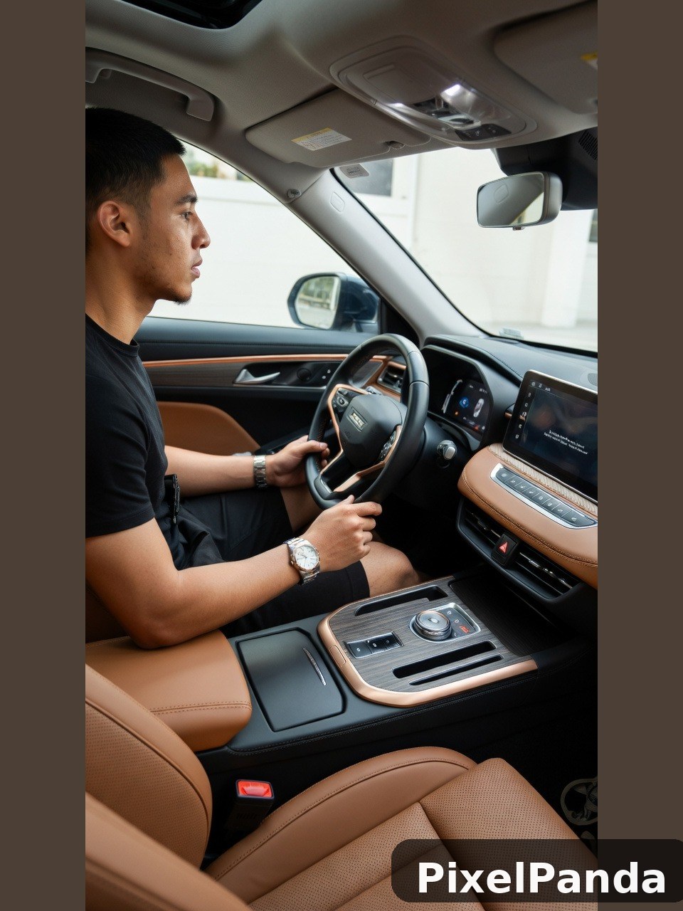 Luxury Car Interior Scene — Made with PixelPanda