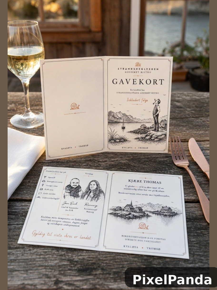 Waterfront dining table with wine glass and Nordic restaurant menus