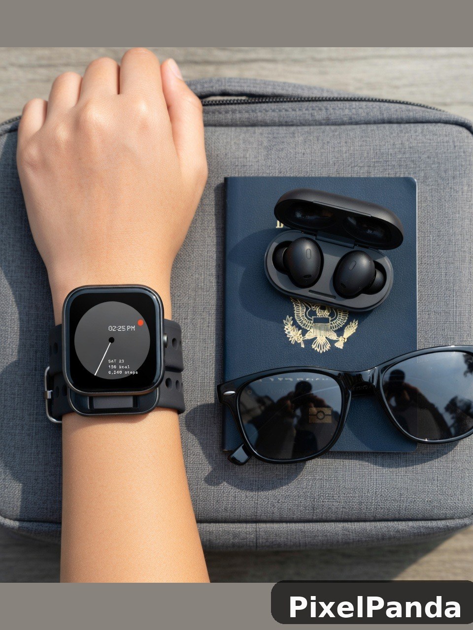 Travel Essentials Flat Lay — Made with PixelPanda