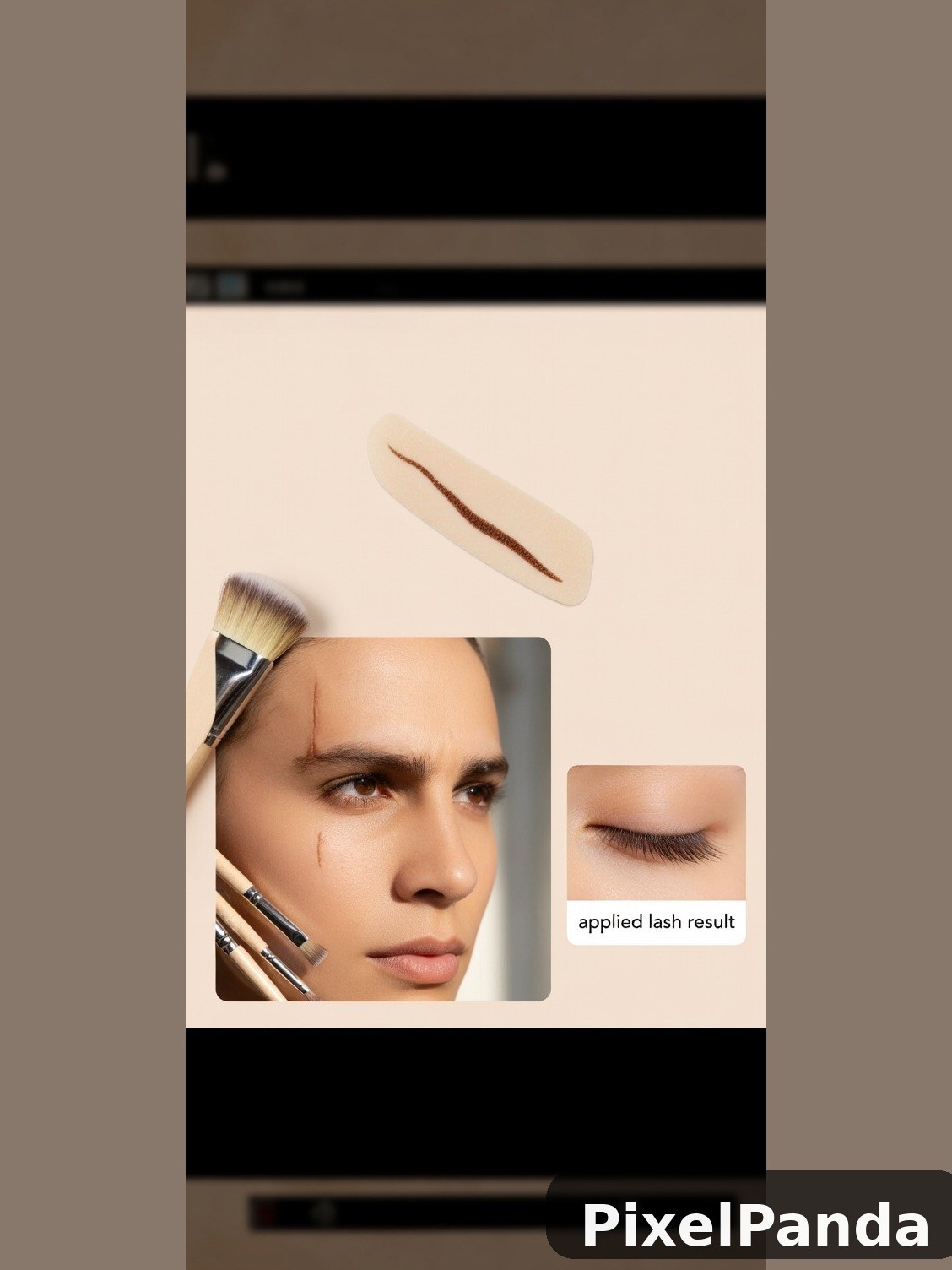 Makeup application showing eyebrow and lash techniques