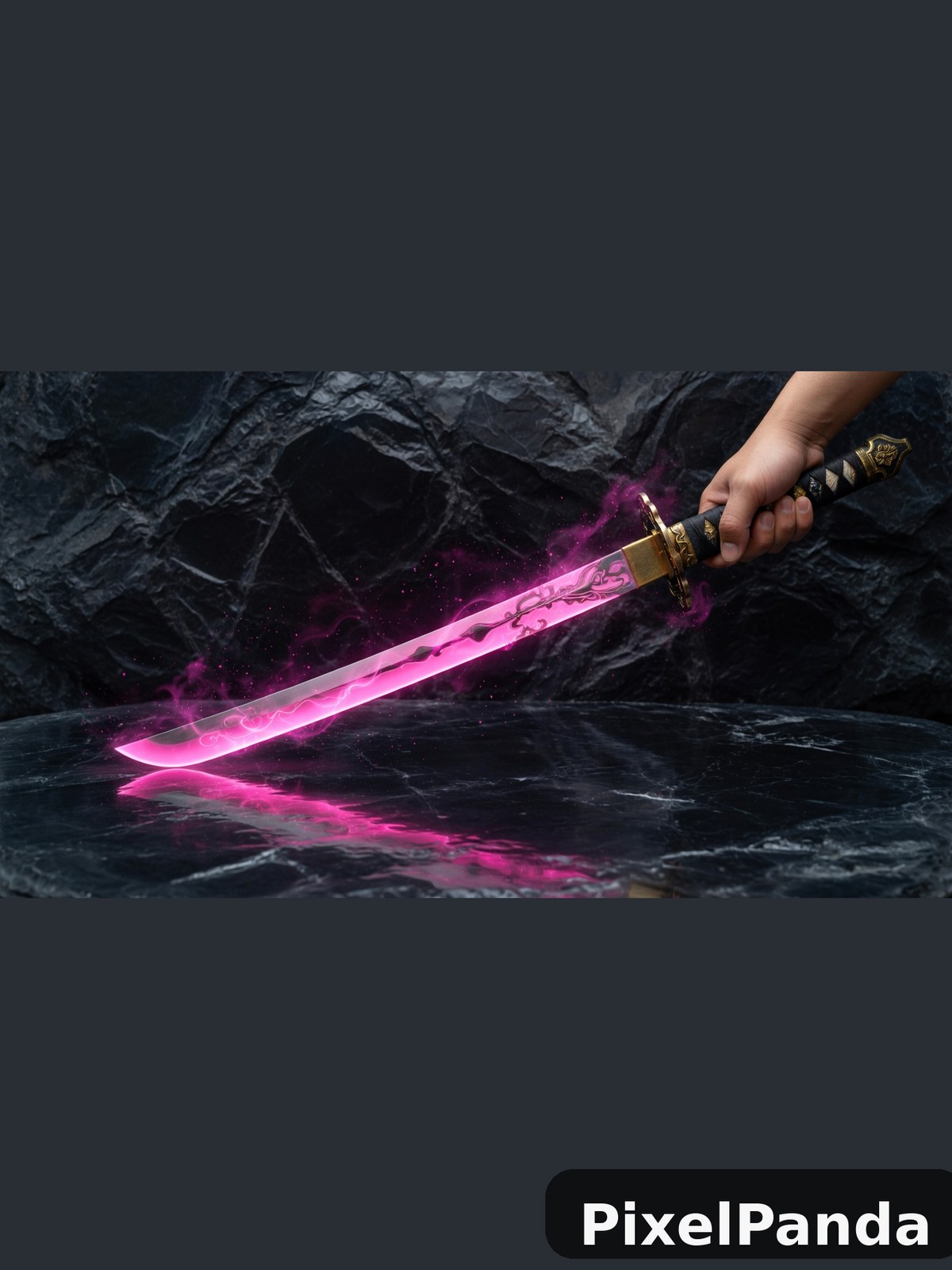 Glowing Blade Hero — Made with PixelPanda