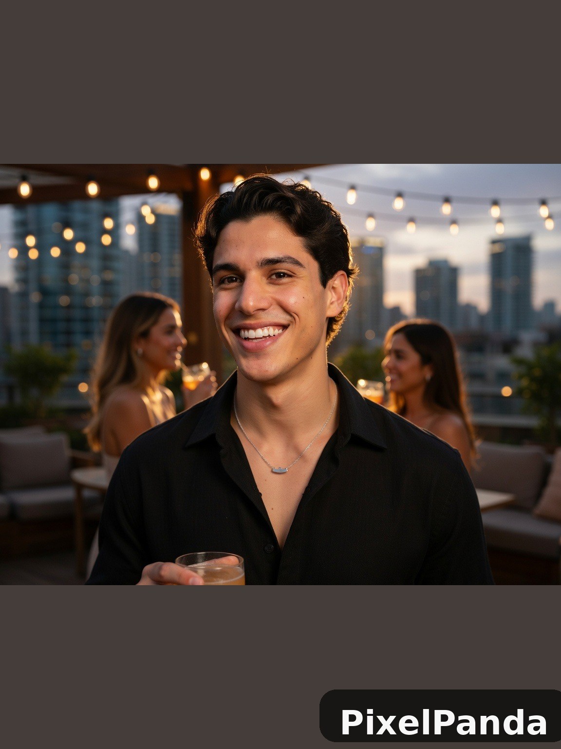 Evening Social Scene — Made with PixelPanda