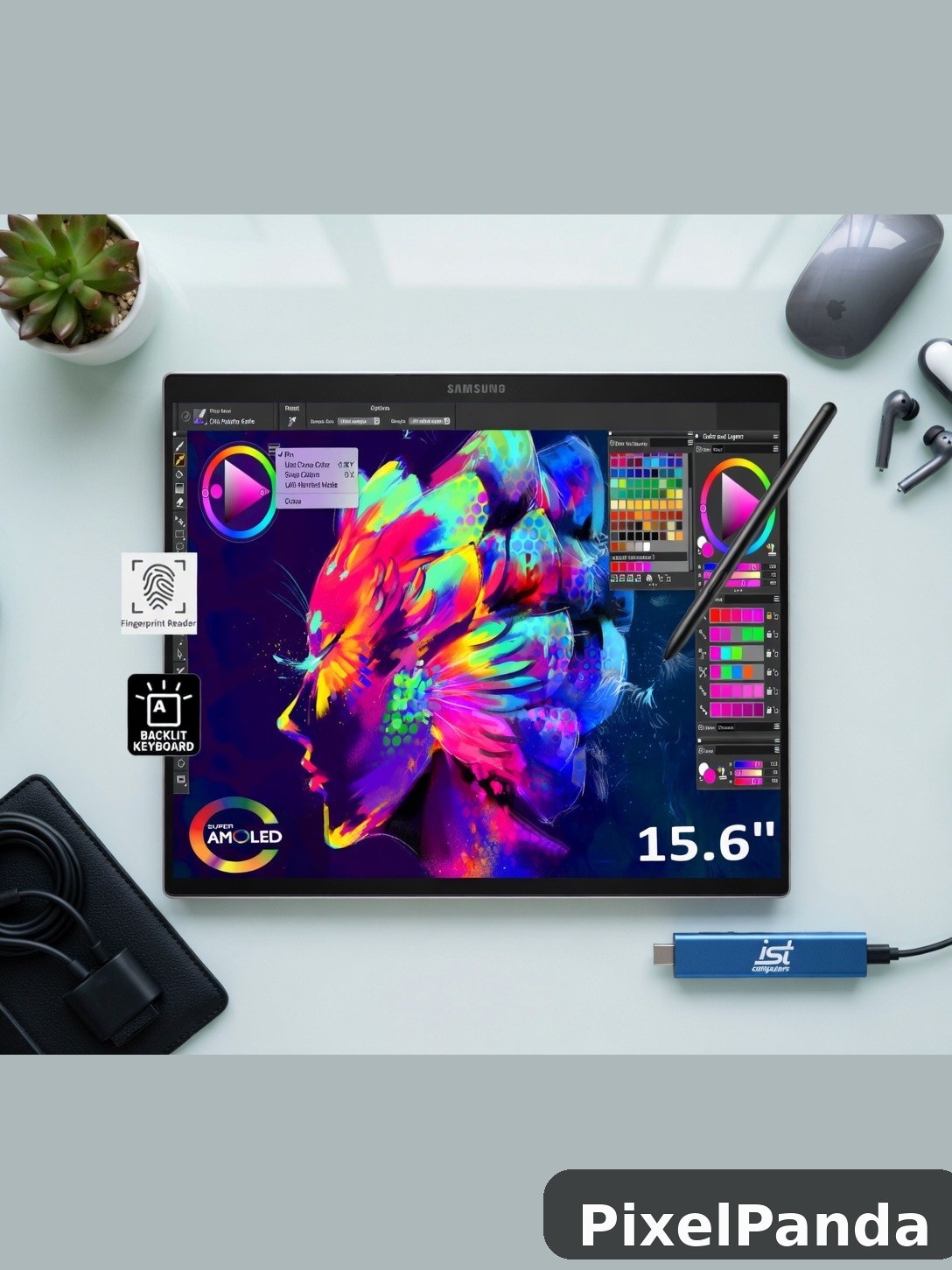 Tech Workspace Flat Lay — Made with PixelPanda