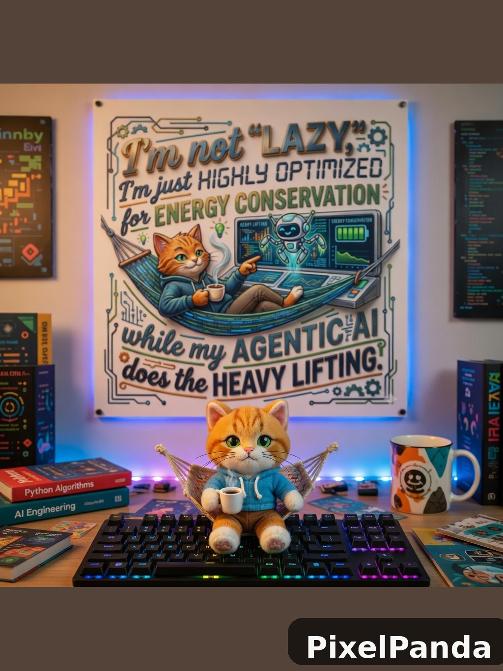 Tech Enthusiast Desk — Made with PixelPanda