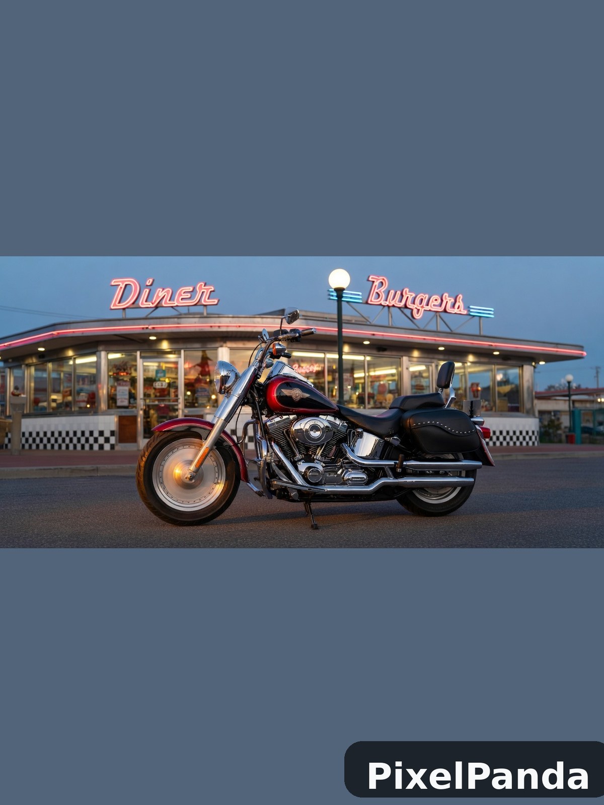 Vintage Diner Scene — Made with PixelPanda