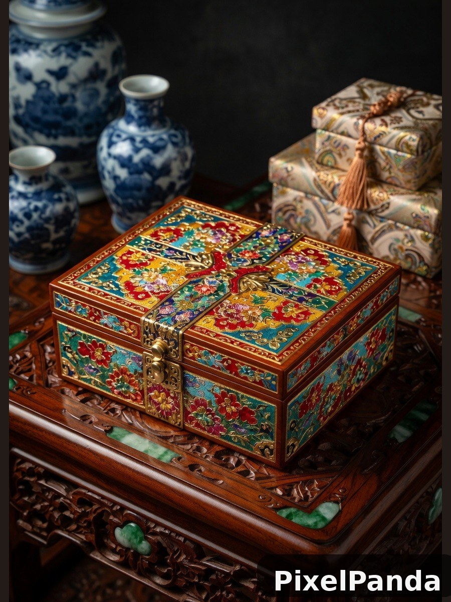 Gilded Treasure Display — Made with PixelPanda