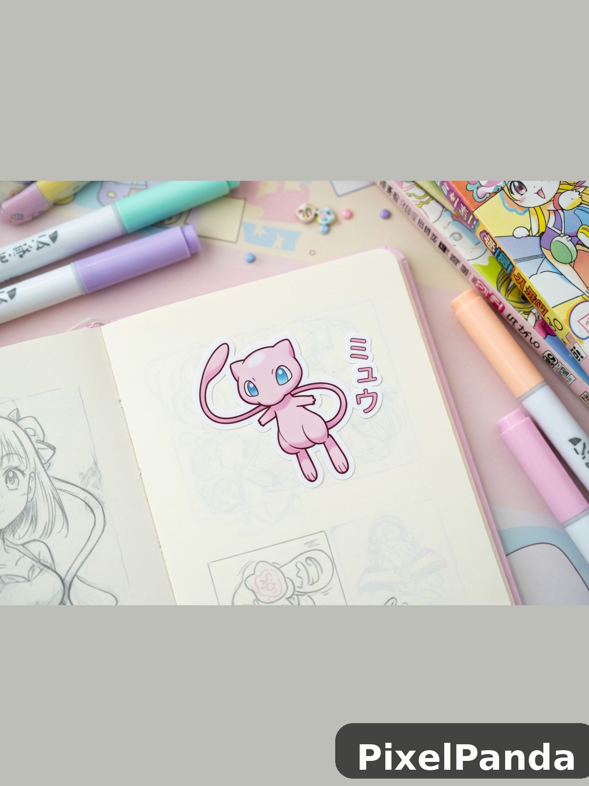 Notebook Flat Lay — Made with PixelPanda