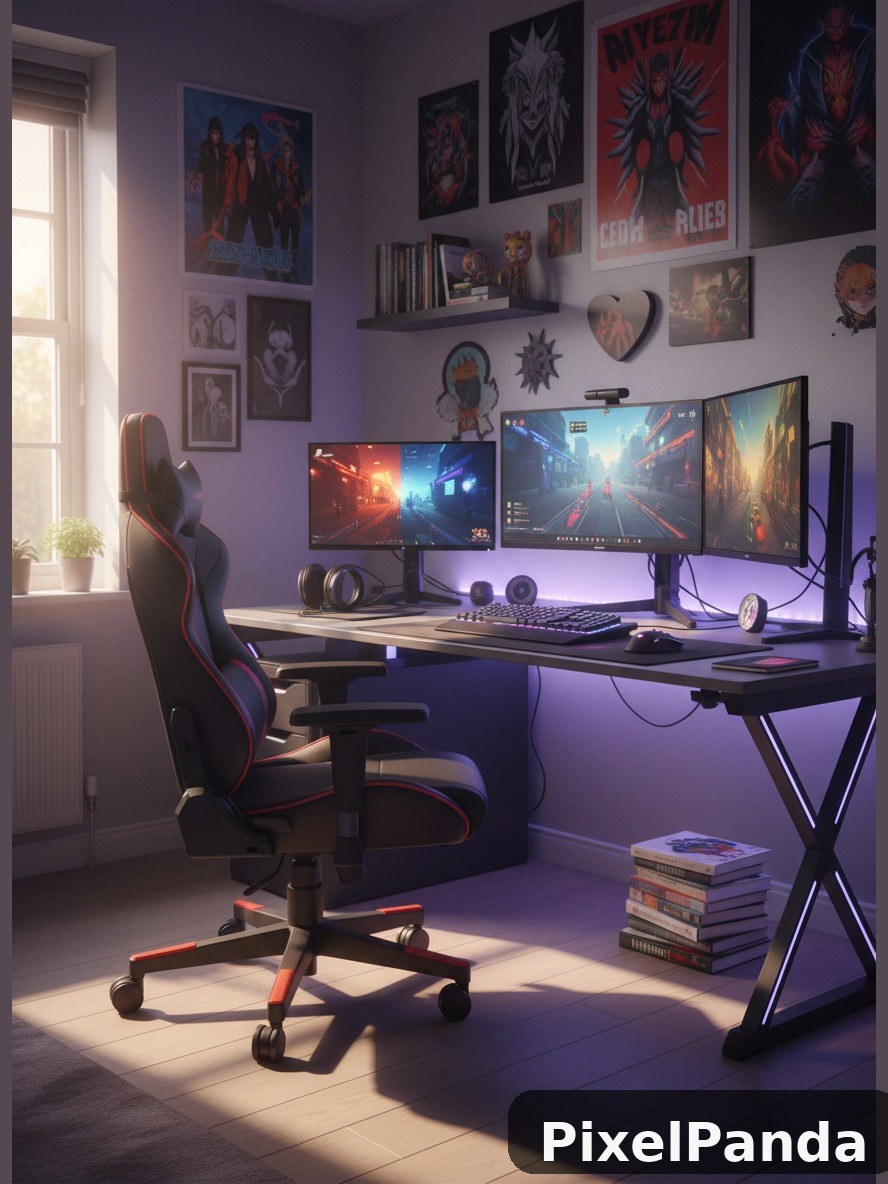 Bedroom Gaming Corner — Made with PixelPanda