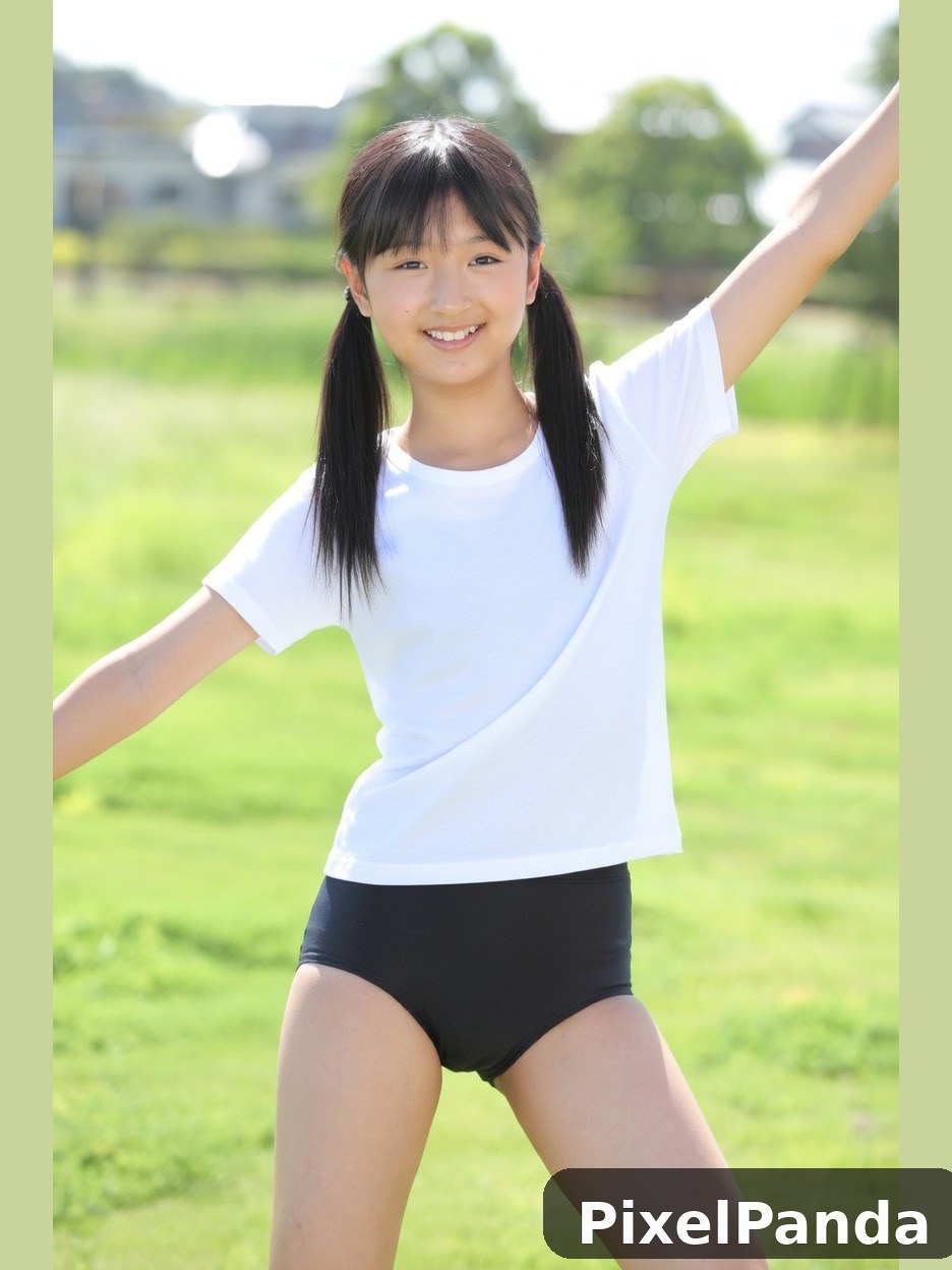 Young person in white t-shirt and black shorts posing outdoors