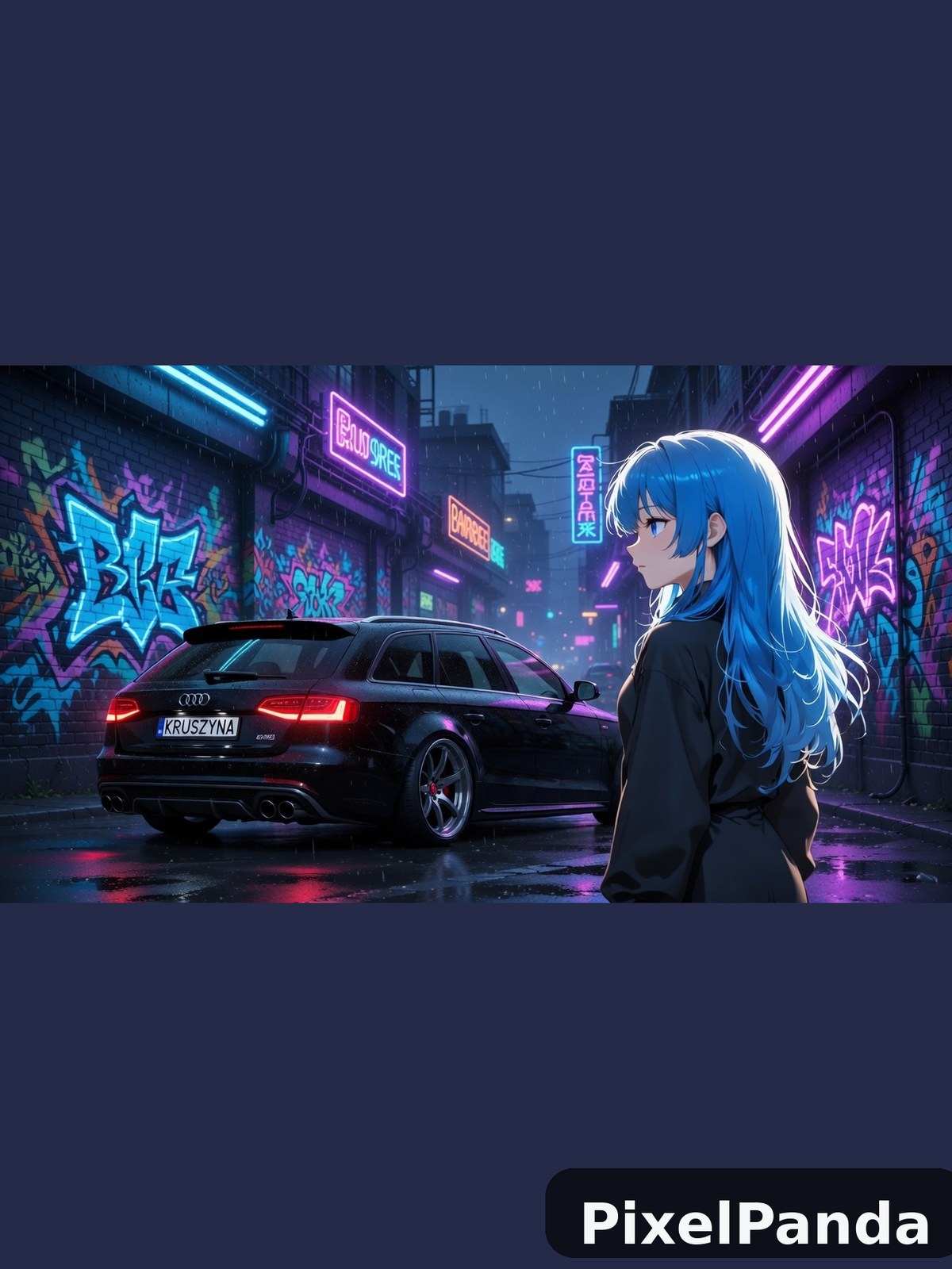 Cyberpunk Alley — Made with PixelPanda
