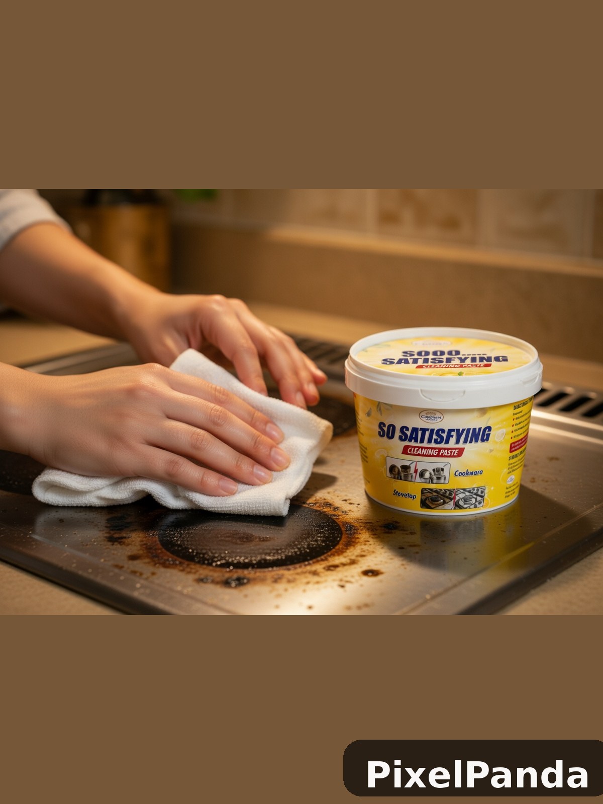 Stovetop Cleaning Action — Made with PixelPanda