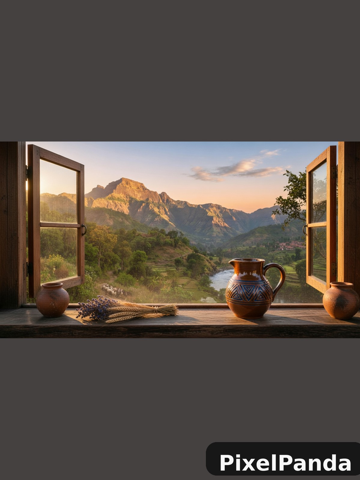 Mountain Valley Shelf — Made with PixelPanda