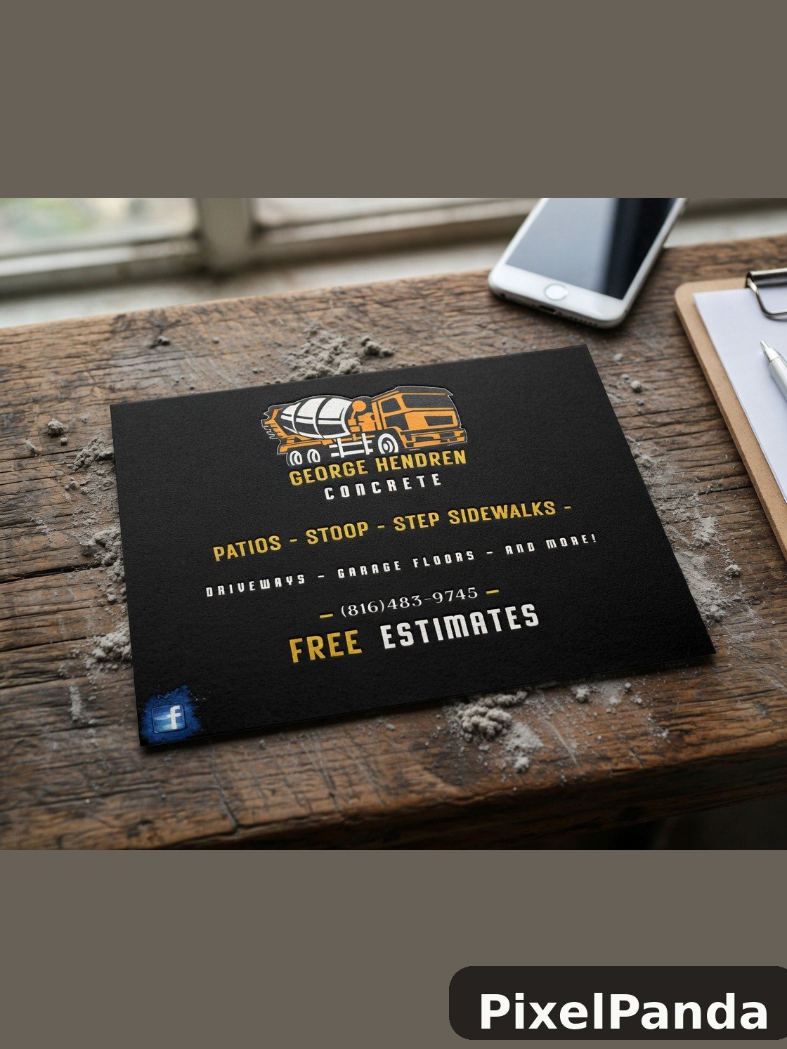 Business Card Detail — Made with PixelPanda