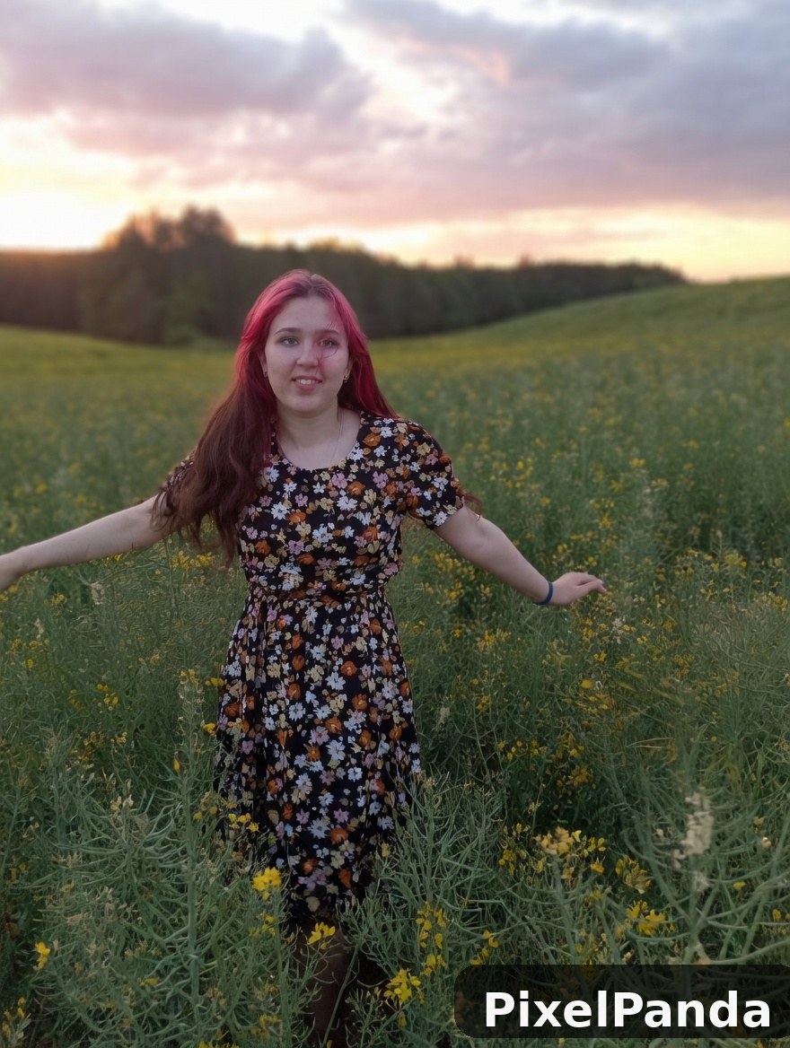 Golden Hour Field — Made with PixelPanda