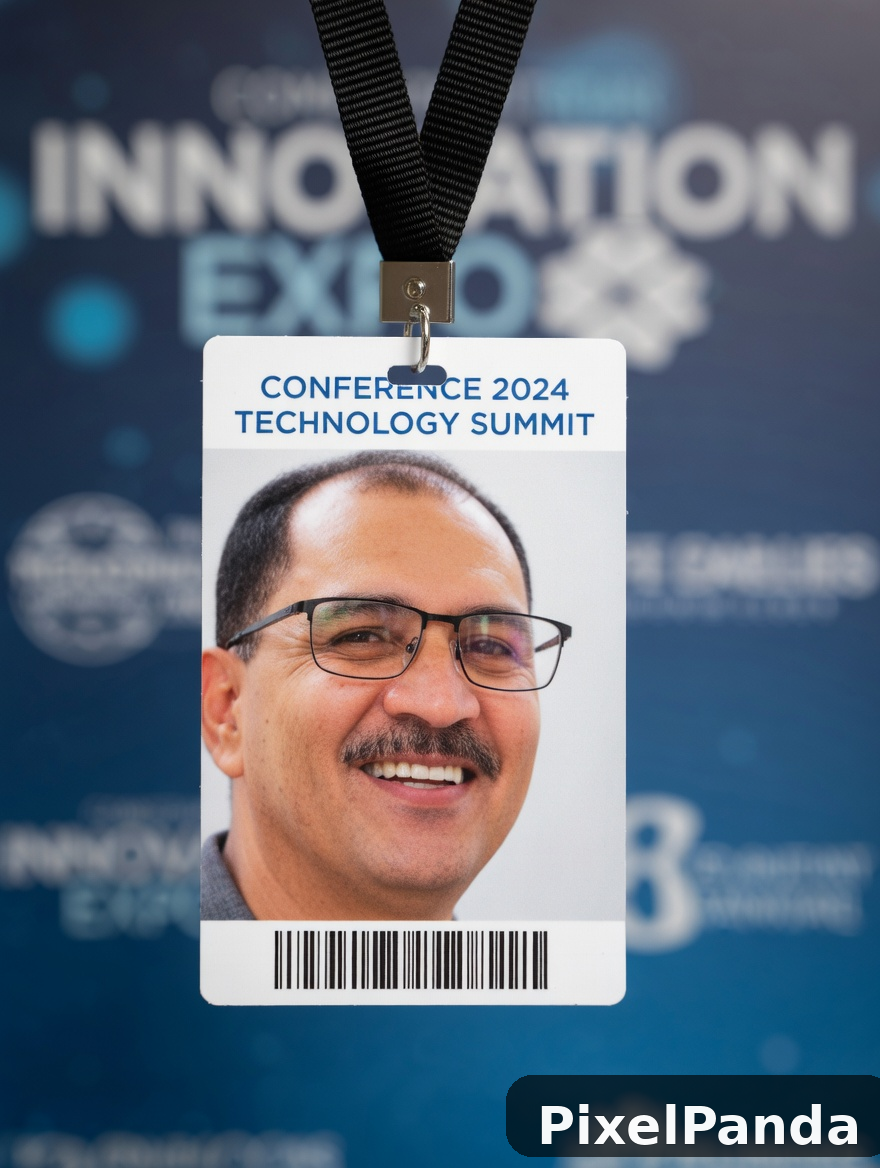 Conference Badge — Made with PixelPanda