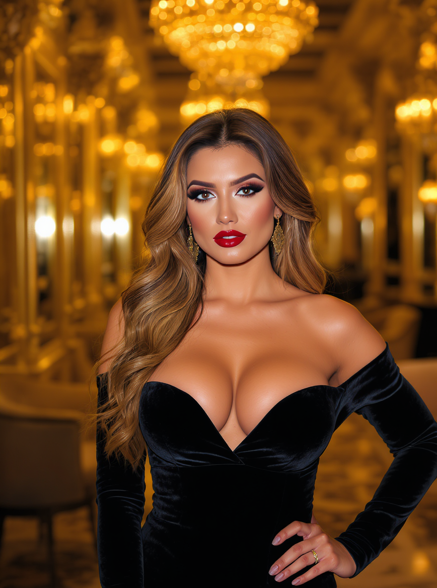 Glamorous photo generated by AI photo studio