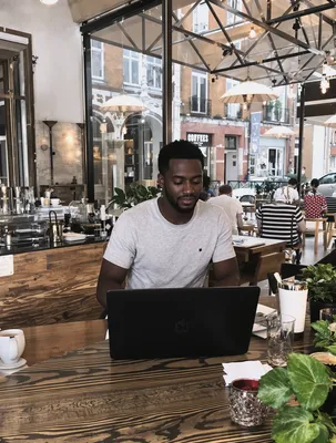 AI-generated portrait of man enjoying coffee