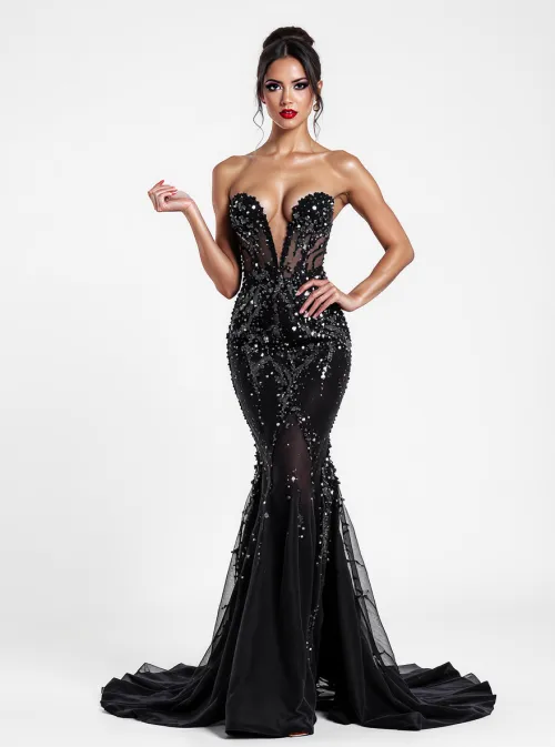 Maya in cocktail dress