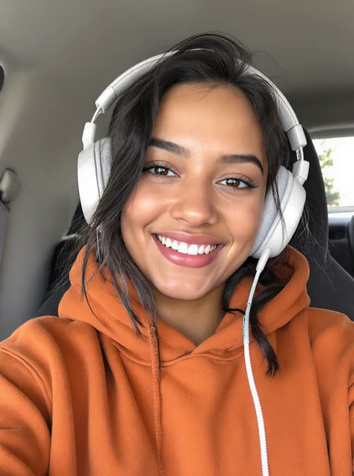 AI model with headphones