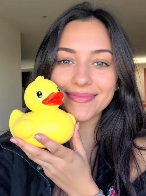 AI model holding rubber duck