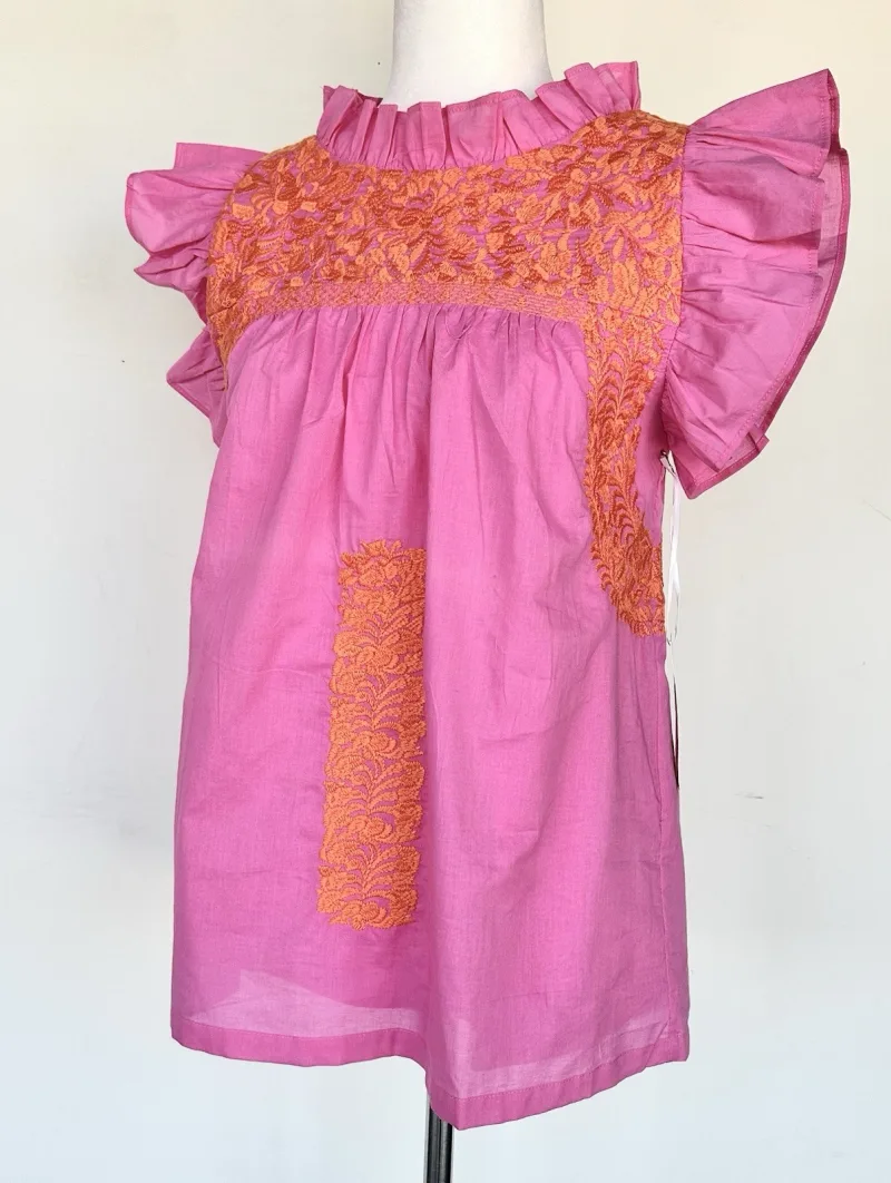 Embroidered Ruffle Top — original product photo